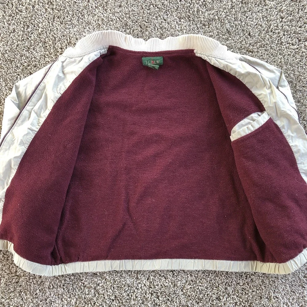 J Crew Oarsman Harrington Bomber Jacket Mens Size Small Beige Velvet Lined‎ READ